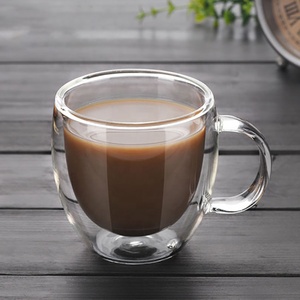 Les fabricants de tasses à café à <span class=keywords><strong>double</strong></span> <span class=keywords><strong>paroi</strong></span> en <span class=keywords><strong>verre</strong></span> borosilicaté avec poignée - Product Image 2