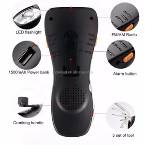 Tuopuke Excellent Performance LED Flashlight Hand Crank Recharge Emergency Generators Daily Use Home Mini Tool