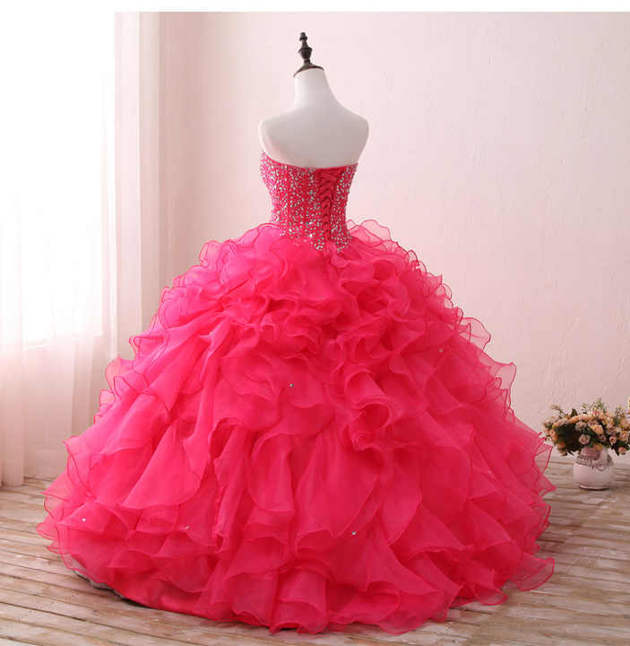 A Line Off Shoulders Princess Puffy Big Size Custom Made Rose  