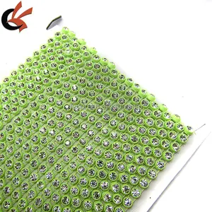 10 Yards 2mm Crystal Rhinestone key lime Plastic Base Look Banding Chain Trim