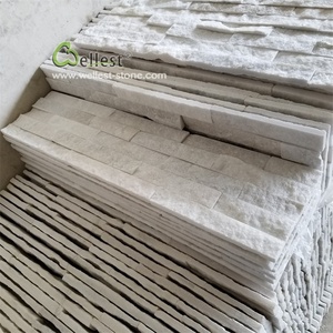 Tinh Khiết Trắng Quartzite <span class=keywords><strong>Ledgestone</strong></span> Veneer Đá Tường Gạch Xếp Chồng Lên Nhau Đá - Product Image 5