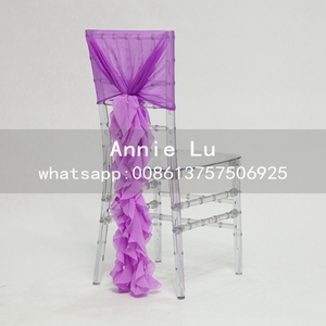 Chine Fournisseur Pas Cher Prix Polyester Bouclés Saule Mousseline de Soie Remous Chaise Ceintures - Product Image 4