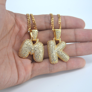 Tùy Chỉnh Cá Nhân Hiphop Bong Bóng Thư Quyến Rũ Tự Làm Vòng Cổ Với Tên - Product Image 2