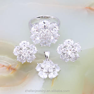 Bijoux en Zircon <span class=keywords><strong>plaqué</strong></span> or blanc, boucles d'oreilles goutte, ensembles de bijoux de mariée indienne - Product Image 6