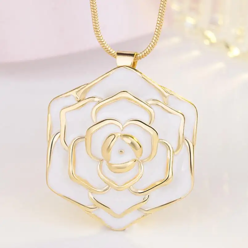 Hot sale 24k gold pendant foreign trade Europe and America WISH hot sale rose pendant valentine's day gifts