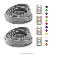 Lacets plats élastiques sans nœuds 7 mm avec clips de verrouillage, lacets paresseux pour baskets, logo personnalisé