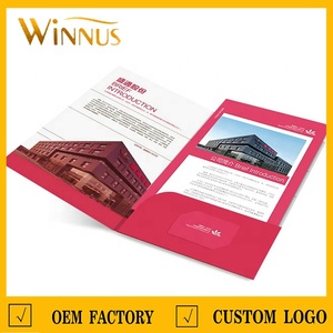 <strong>Custom</strong> logo Full Color Printing Service Recyclable A3 A5 A4 Paper Presentation Leaflet Flyer File Folder With Pocket