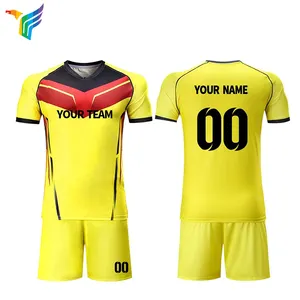 China Sublimated Blank Custom Football Shirts Maker Team Set jersey football kids jersey set e shorts soccer