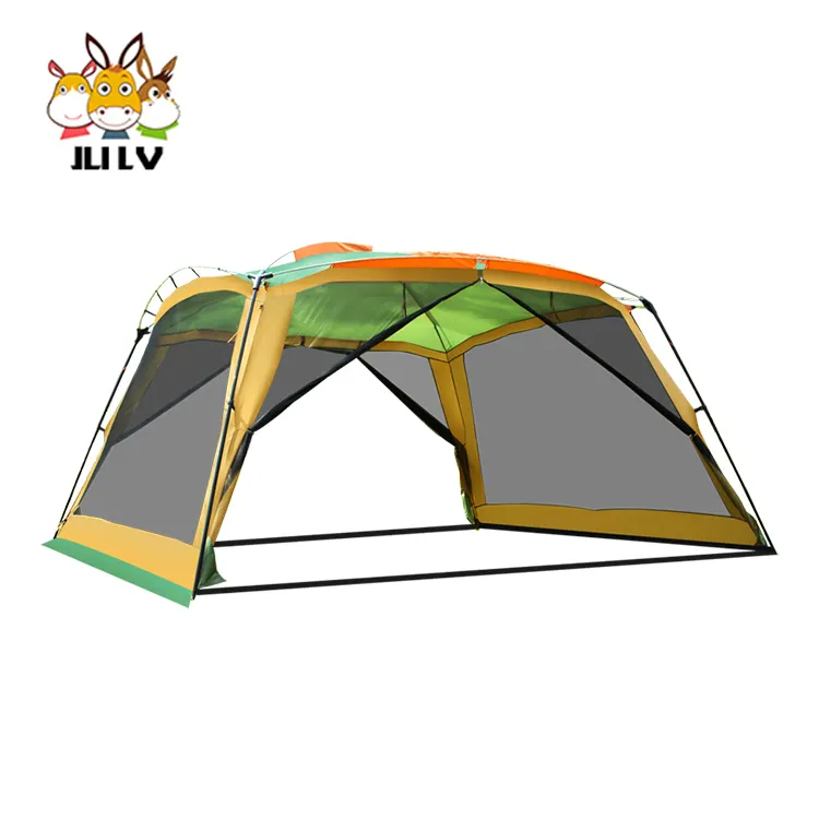 8 10 12 Person 3.6*3.6m Large Space PU Sun Shelter Anti UV Waterproof Camping蚊Net Tent 11.7ft × 11.7ft