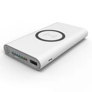 Bateria portátil sem fio de 20000mah qi, banco de energia portátil carregador sem fio com 10000mah para carregamento, bateria portátil 10000mah