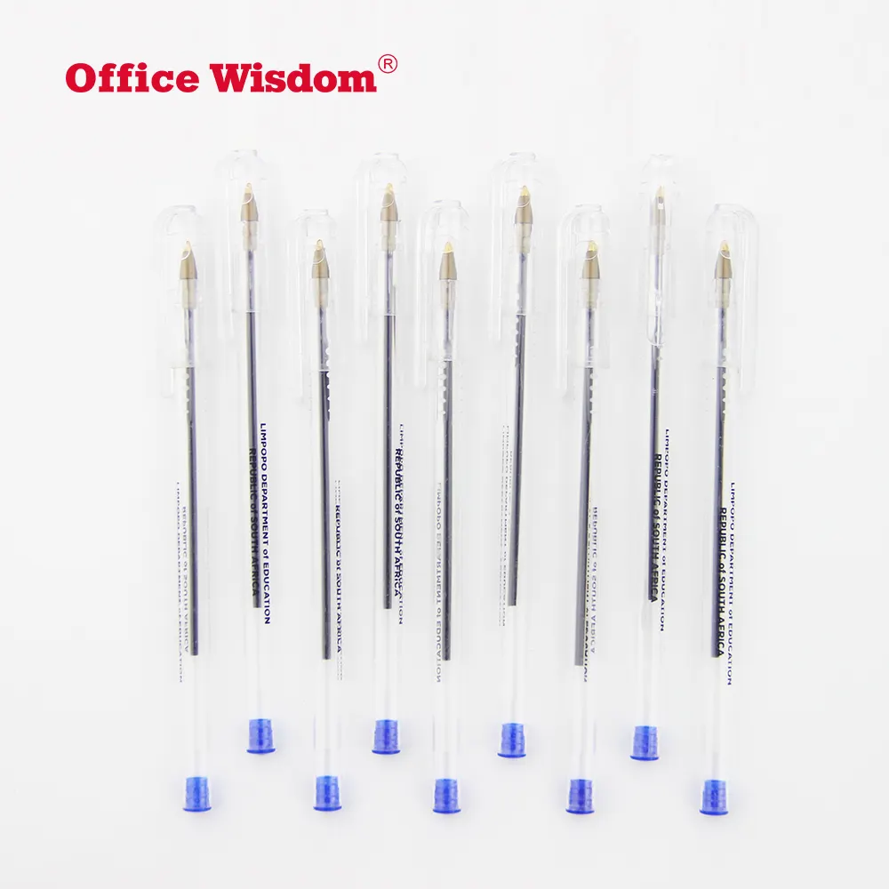 قلم حبر جاف من البلاستيك الشفاف ذو تصميم كلاسيكي برأس متوسط 1.0 مللي متر