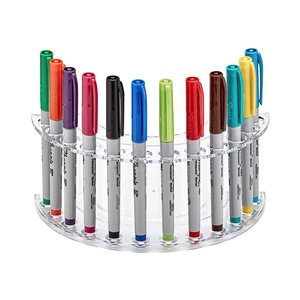 Support de rangement pour stylos en acrylique de forme lune, de qualité supérieure, tendance, vente chaude, support de <span class=keywords><strong>bureau</strong></span> en plastique pour stylos et <span class=keywords><strong>crayons</strong></span> - Product Image 1