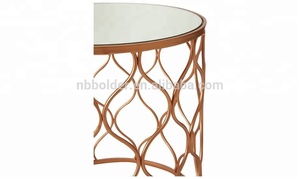 Conjunto de 2 chá de cobre com fio de metal, pequeno mobiliário sala de estar - Product Image 2