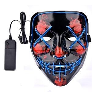 Máscara de Purge de Cara Completa Unisex para Adultos, con Luces LED de Neón, para Fiestas de Halloween, con Pilas AA, con Destello Rápido, Lento y Continuo, en Oferta - Product Image 1