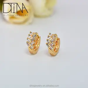 Dubai gold design gold plated gem small earrings