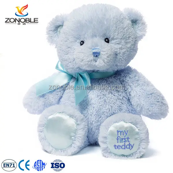 En71 dan Kualitas ASTM Standar Murah Bayi Pertama Saya Beruang Teddy Biru Kustom Teddy Lembut