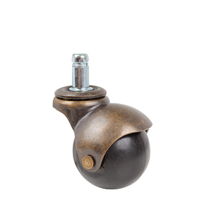Harte Runde PVC-Kugelräder Messing Metall Antike Möbelrollen Gummirollen Möbel Messingrollen - Product Image 2