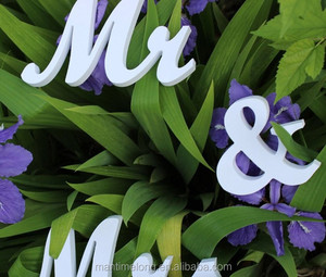 Solid MR&amp; MRS Wooden Letters for <strong>Wedding</strong> Party <strong>Decoration</strong> Sign <strong>Top</strong> <strong>Table</strong> Present <strong>Decoration</strong> 1set mtl - Product Image 2