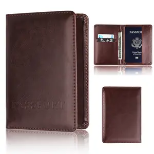 Wholesale 5 Fashion Color Multi-card position PU leather passport holder for men and women