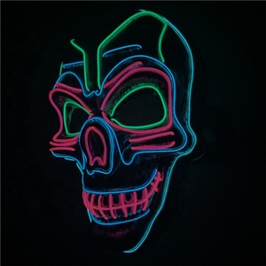 Máscara <span class=keywords><strong>de</strong></span> esqueleto LED Halloween Horrible Scary Light-up Cosplay Party Masks Máscara <span class=keywords><strong>de</strong></span> brillo luminoso - Product Image 4
