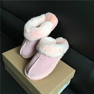 Le donne di Colore Marrone Morbida Pelle di Pecora Shearling Pantofole dimensione Reale di Cuoio 7-8 - Product Image 5
