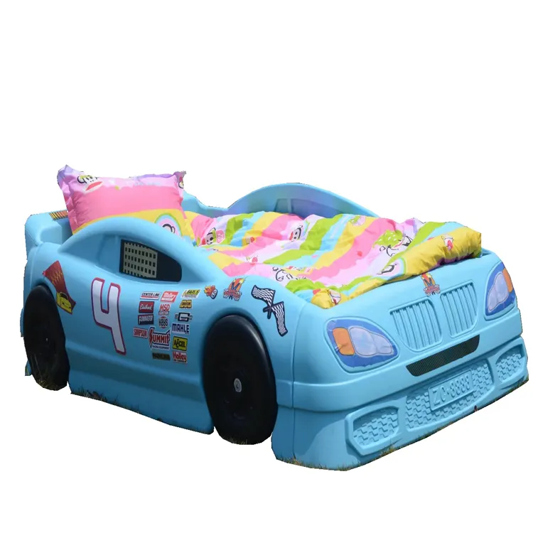 Kinder Moderne cartoon rennen Holz Baby Kleinkind auto design bett Kinder Möbel einfache kunststoff Bett für verkauf