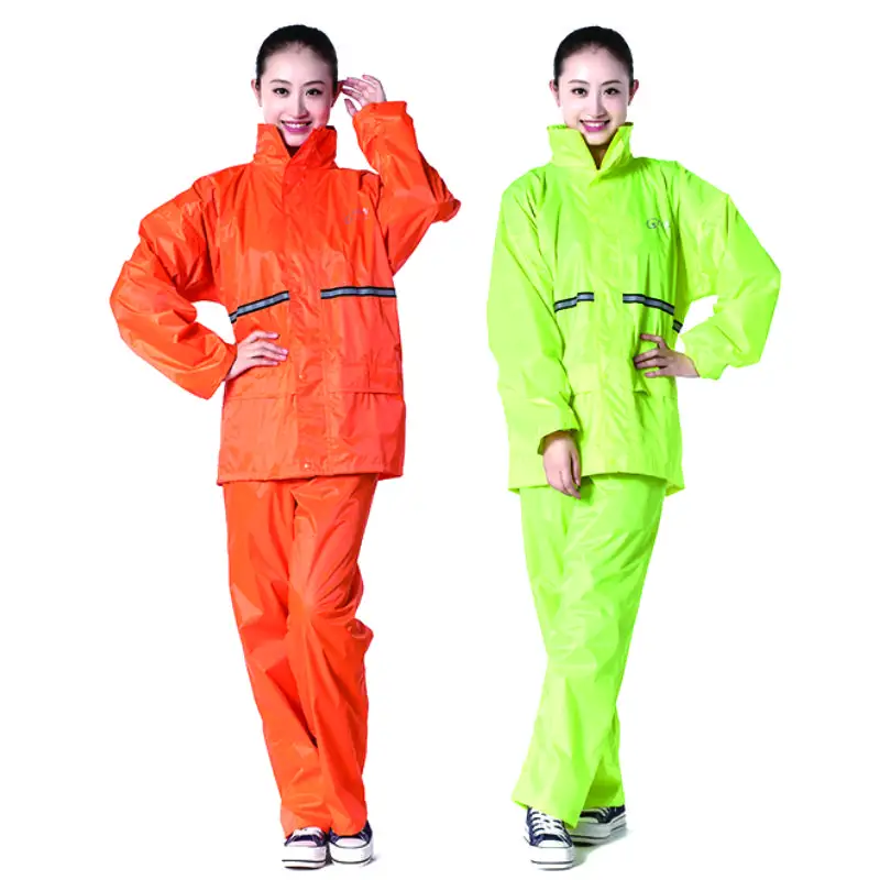 Wholesale Polyester Rain Wear for Men & Women/QA-1501 Cheap Adult Rain Suit with Pants for Wholesale