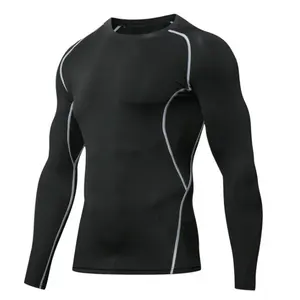 Hochwertige Männer Langarm Kompression Sport Thermal T-Shirt Haut Strumpfhose Base Layer Männlich Quick Dry Tops T-Shirts