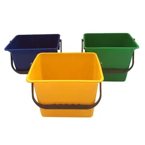 ESD Hotel and Hospital All Types of Plastic Water Cleaning Pail Square Bucket With Pouring Spout and Handle