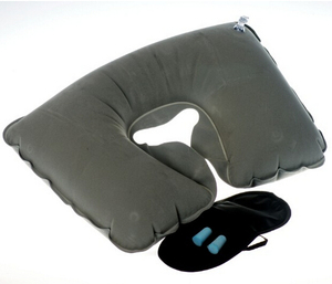 3 in1 Travel Sets Komfortable Business Plane Trip Aufblasbare Nacken luftkissen Kissen Augen maske 2 Ohr stöpsel