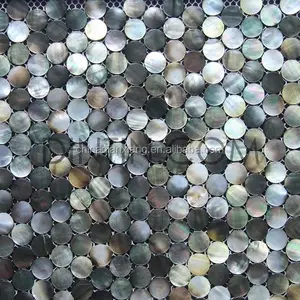 Cao mẹ của trân châu shell mosaic tile tấm không thường xuyên và kim loại khảm ngói