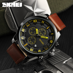 นาฬิกา Skmei 1309 รุ่นปี 2018 สำหรับผู้ชาย ควอตซ์ Sr626sw สายหนังแท้ นาฬิกาข้อมือผู้ชาย สไตล์สปอร์ต - Product Image 5