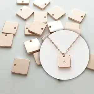 Inspire jewelry Square Shape 316L Stainless Steel Blank Pendants charms For DIY Necklace Accessories Jewelry