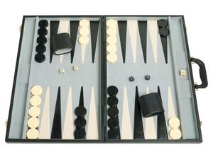 Set Backgammon classico di lusso personalizzato a <span class=keywords><strong>dama</strong></span> Backgammon in pelle di bordo nero - Product Image 5