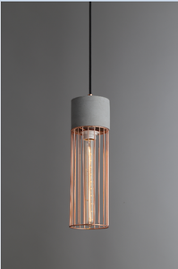 Industrial Edison Hanging <strong>Cage</strong> Pendant <strong>Lights</strong> With E26 E27 Base and Vintage Concrete <strong>Shade</strong> in Pendant <strong>Light</strong> Fixtures - Product Image 4