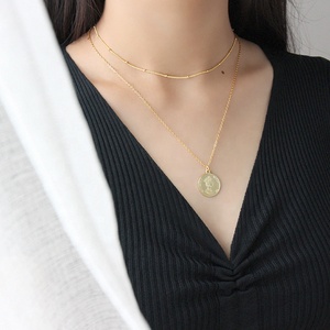 Collana in Argento Sterling 925 con <span class=keywords><strong>Moneta</strong></span> Placcata <span class=keywords><strong>Oro</strong></span> Ritratto della Regina Elisabetta 1989 - Product Image 5