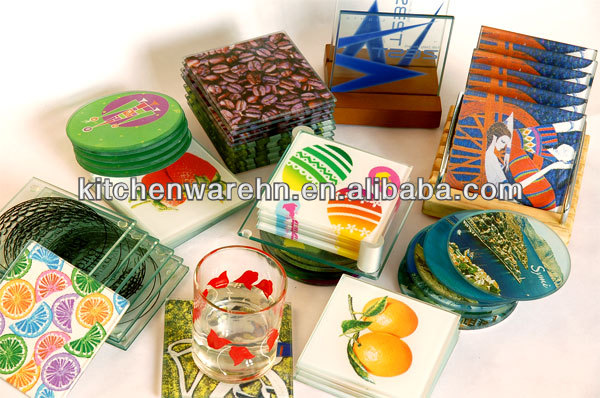 Wholesale Custom Blank Clear Glass Coaster Sets In Bulk
