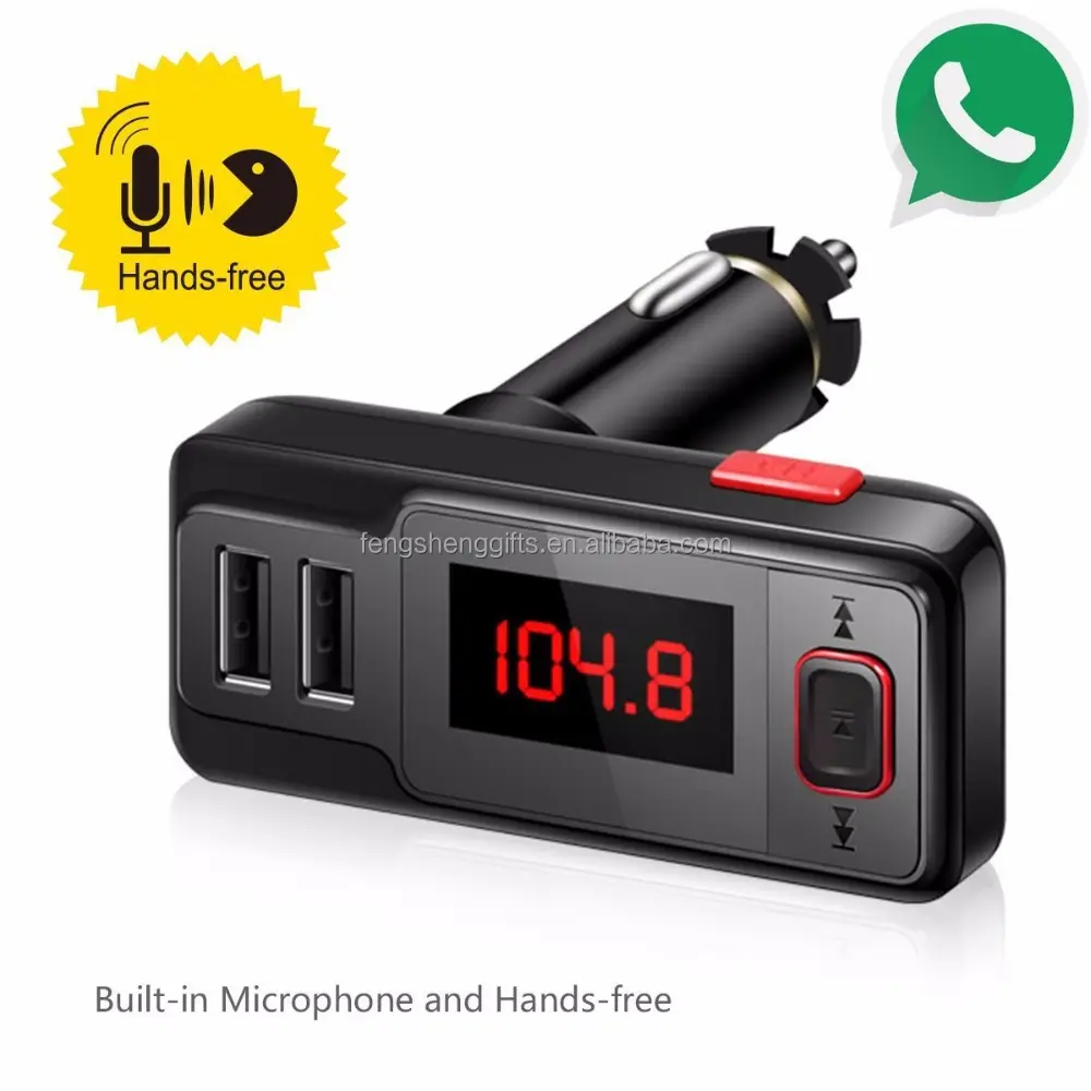 BT719S Dual USB Car MP3 Player Wireless FM Transmitter Remote Control Handsfree BT Car Kit