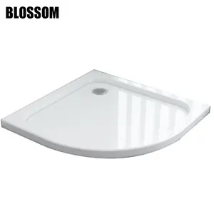 Bathroom Low Slim Quadrant Cheap Sector Portable Resin Fiberglass White ABS Clear Acrylic Shower Tray With Drain