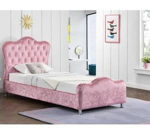 Tapicería de doble tamaño para niña, cama de tela sintética de color rosa, tapizada con botones suaves, barata - Product Image 4