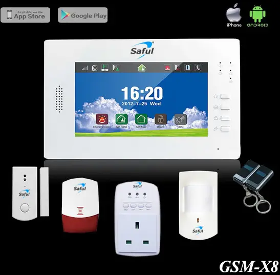 Schermo Full Touch Sistema di Allarme Senza Fili 868 mhz gsm + pstn allarme con il produttore Professionale