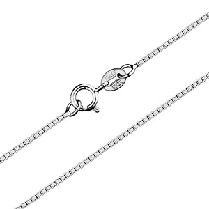 Custom 925 Sterling <strong>Silver</strong> Italian <strong>Box</strong> <strong>Chain</strong> with Lobster Clasp 16 Inch 18 Inch Available - Product Image 3