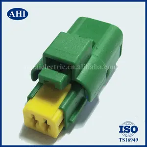 2 ổ cắm pin màu xanh lá cây PBT nữ tự động điện chống thấm nước vách ngăn kết nối