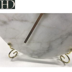 Quartz Wall <strong>Clock</strong> with Needle Display Natural <strong>White</strong> Marble for Living Room Decor - Product Image 3