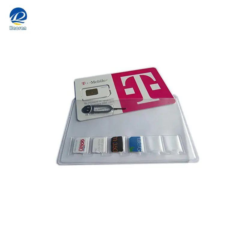 Оптовая продажа заказной пластиковый ПВХ держатель sim-карты чехол для хранения 6 Nano sim-карт