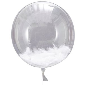 Plumas coloridas transparente Bobo Ball 18 "boda fiesta cumpleaños Festival vacaciones Decoración - Product Image 1