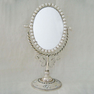 Gương Mặt Bàn Bạc Cổ Hình Bầu Dục Ngọc Trai (# P07025m) - Product Image 2