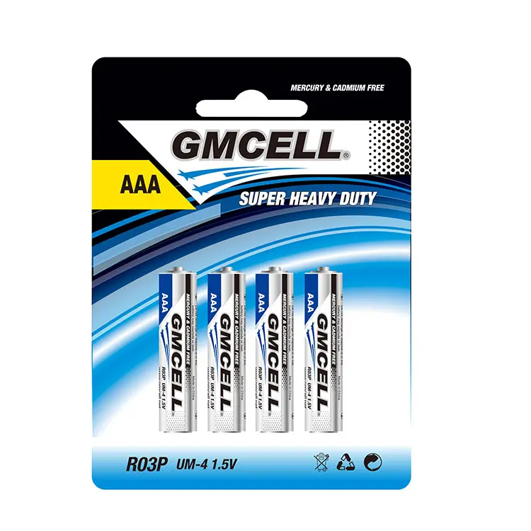 GMCELL 1.5V R03PスーパーヘビーデューティーセルバッテリーAAA R03 UM-4乾電池