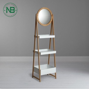 Étagère d'angle de toilette de qualité supérieure, 3 niveaux, en <span class=keywords><strong>bambou</strong></span>, avec miroir - Product Image 2