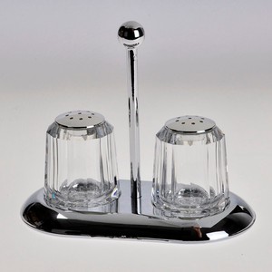 Ensemble de salière et poivrière en acrylique transparent écologique moderne avec plateau Taiwan - Product Image 1